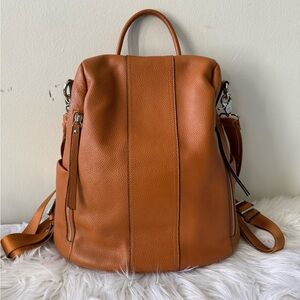 Leather Backpack Purses for Women Antitheft Rucksack Shoulder Bag Medium